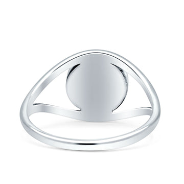 Round Thumb Ring Statement Fashion Oxidized Simulated Black Onyx Solid 925 Sterling Silver